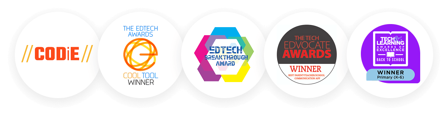 450+ education awards including CODiE, EdTech Digest Cool Tool, EdTech Breakthrough, Tech Edvocate, and Tech & Learning